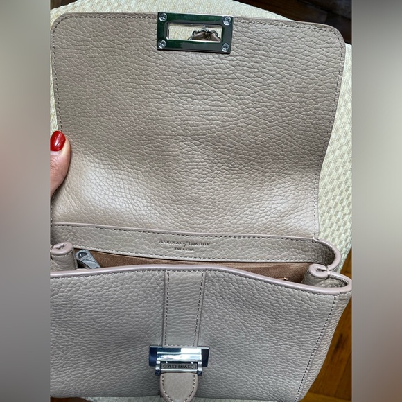 Aspinal of London Lottie Shoulder Bag in Soft Taupe Pebble - Picture 11 of 16